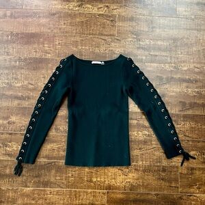 Dex Lace-Up Sleeve Sweater
